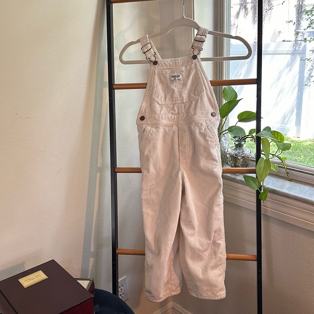 osh gosh girls cream 5t overalls